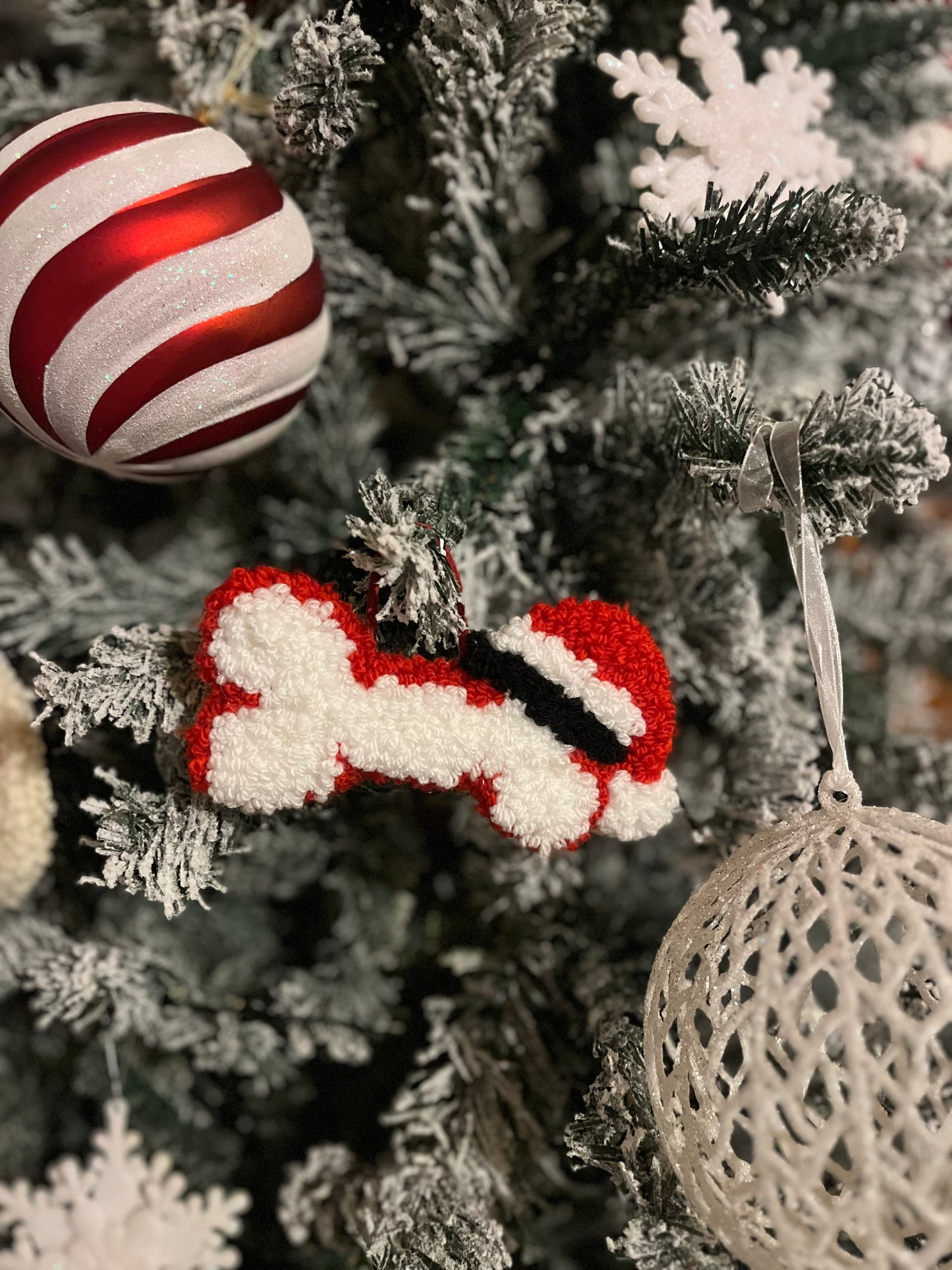 Christmasy bone ornament