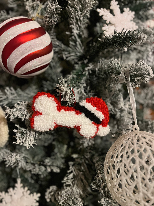 Christmasy bone ornament